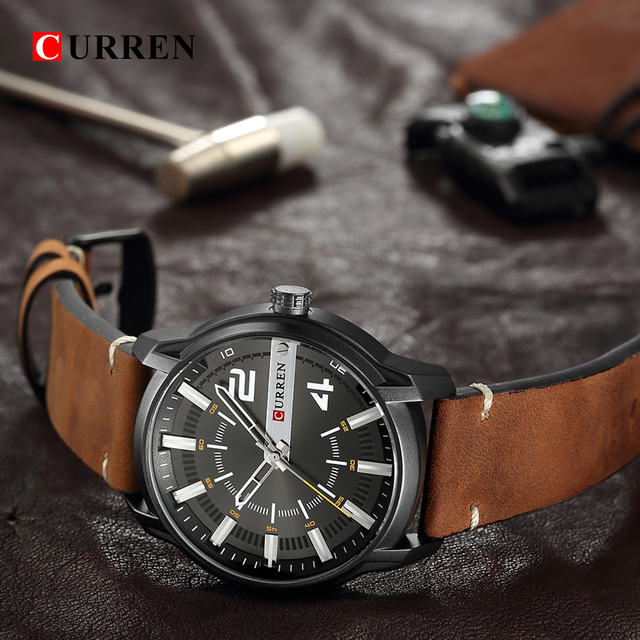 CURREN 8306 – luksusowy zegarek męski z unikalną skórzaną bransoletą i wysokiej jakości mechanizmem kwarcowym, wodoszczelny, sportowy - Wianko - 5