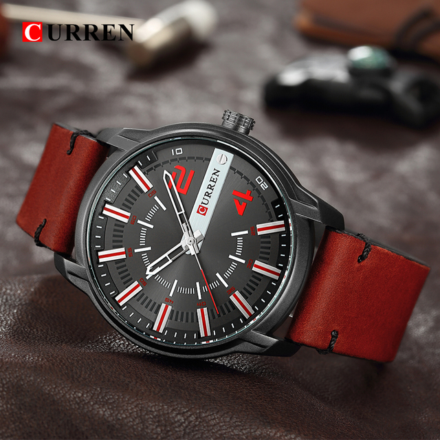 CURREN 8306 – luksusowy zegarek męski z unikalną skórzaną bransoletą i wysokiej jakości mechanizmem kwarcowym, wodoszczelny, sportowy - Wianko - 9