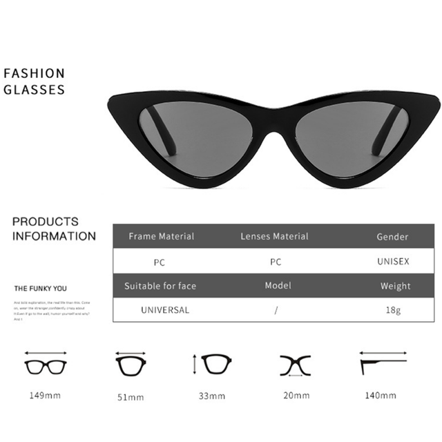 Seksowne, retro okulary przeciwsłoneczne w stylu kocich oczu - damskie - Wianko - 1