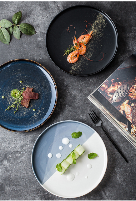 Pasta patelnia do steków Nordic solid color, płyta ceramiczna do pizzy, restauracja, kuchnia - Wianko - 12