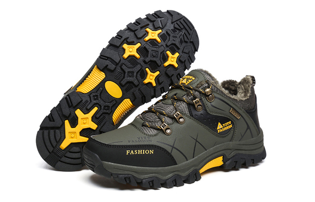 Męskie buty górskie zimowe wodoodporne, ocieplane, antypoślizgowe, alpinistyczne, o rozmiarze Plus - Wianko - 39