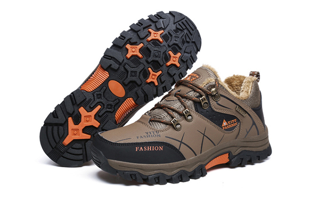 Męskie buty górskie zimowe wodoodporne, ocieplane, antypoślizgowe, alpinistyczne, o rozmiarze Plus - Wianko - 36