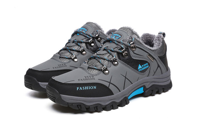 Męskie buty górskie zimowe wodoodporne, ocieplane, antypoślizgowe, alpinistyczne, o rozmiarze Plus - Wianko - 41