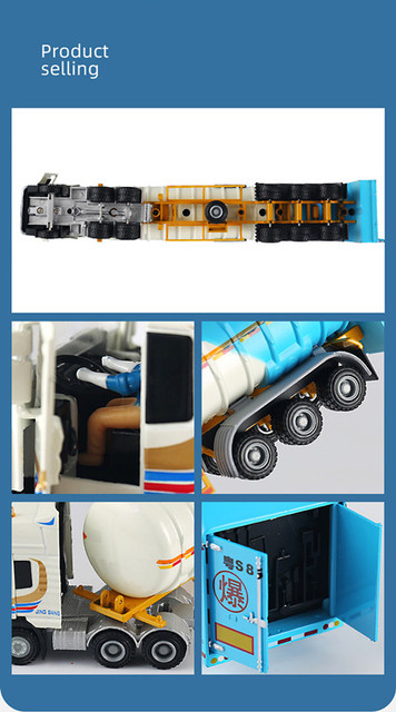Tankowiec ciężarówka model transporter 1:50, zabawka dla dzieci - Wianko - 3