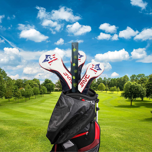 Główka do kija golfowego PU Leather Golf w kształcie flagi USA z czterema koniczynami - pojemnik na akcesoria do golfa - Wianko - 26