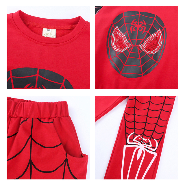 Chłopcy: Spiderman Moda - Top + Spodnie 2 szt. Jesienne Dresy 2-10 lat - Wianko - 14