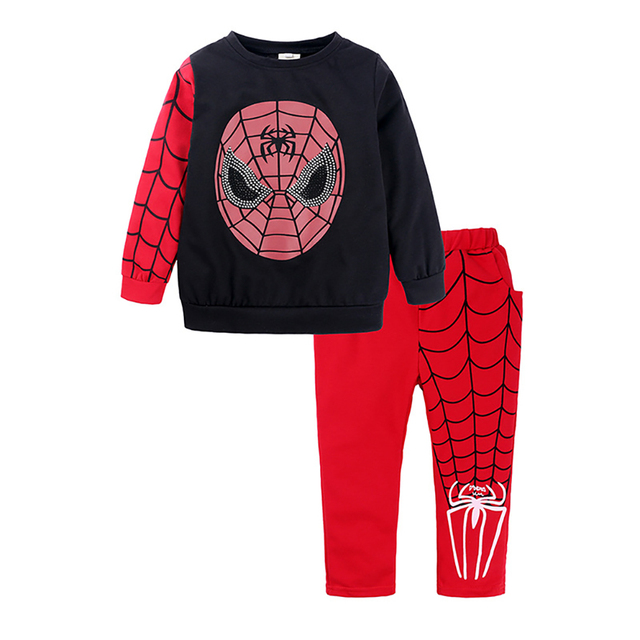 Chłopcy: Spiderman Moda - Top + Spodnie 2 szt. Jesienne Dresy 2-10 lat - Wianko - 5
