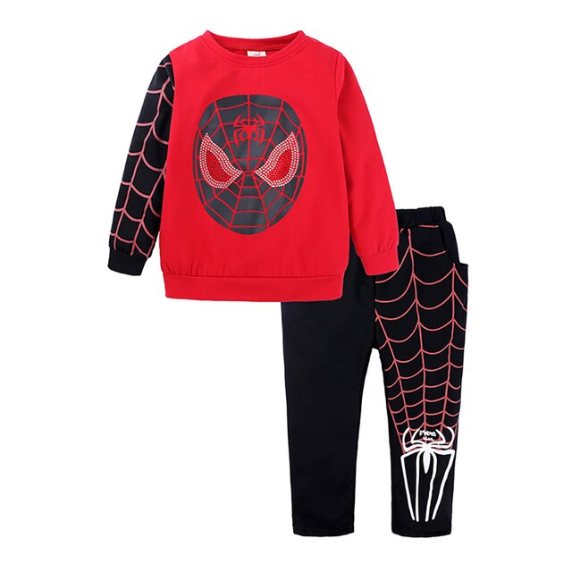 Chłopcy: Spiderman Moda - Top + Spodnie 2 szt. Jesienne Dresy 2-10 lat - Wianko - 3