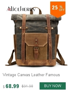 Klasyczny plecak Vintage z płótna i skóry dla kobiet i mężczyzn na co dzień oraz do szkoły - Wianko - 8