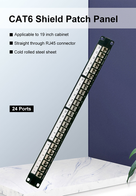 ONTi 24 Port 1U Panel krosowy z ekranem do montażu na ścianie 19-calowy Rack, CAT5E/CAT6/CAT6A/CAT7/CAT8 STP RJ45 Gniazdo Keystone - Wianko - 1