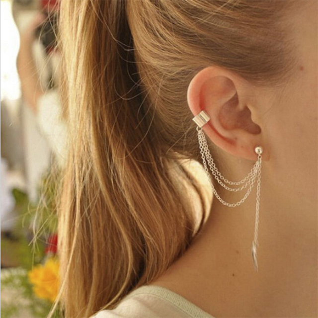 Klipsy na uszy - Czeski Ear Cuff złote liście dla kobiet bez przekłuwania uszu - proste fałszywe kolczyki na chrząstkę - biżuteria prezenty (6/12 sztuk) - Wianko - 20