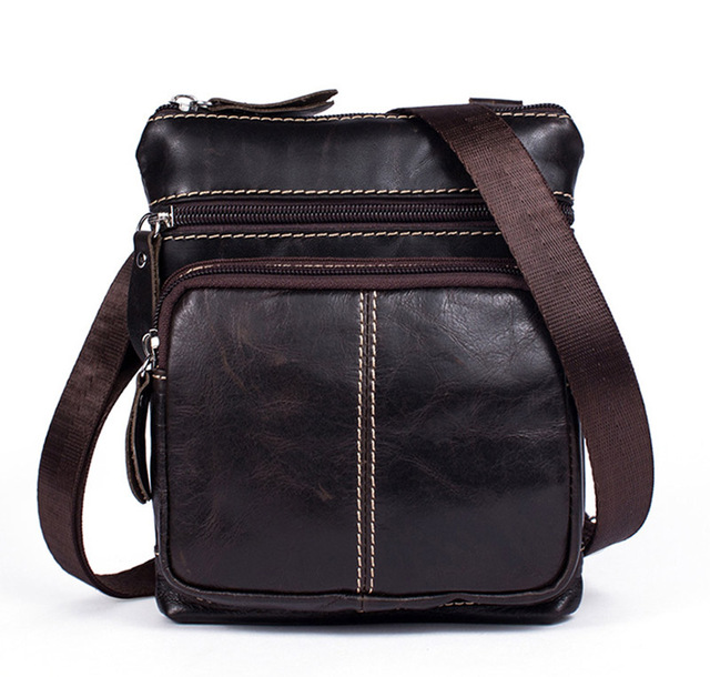 Torebka męska na ramię z naturalnej skóry - mała torba Crossbody - Wianko - 1