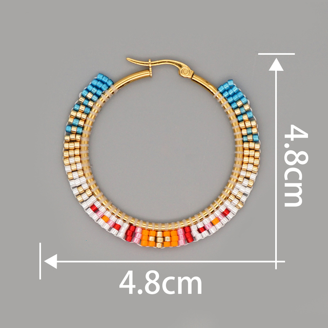 Kolczyk biżuteria Hoop dla kobiet Go2boho Native, wykonana z miyuki i stali nierdzewnej, 2021 Arete czeska - Wianko - 37