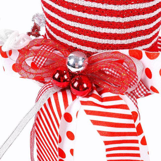Czubek choinkowy - Gwiazda Bożonarodzeniowa w kształcie cylindra z dekoracyjnym wierzchołkiem, wstążką Bowknot i świecącą lalką anioła LED - Wianko - 14