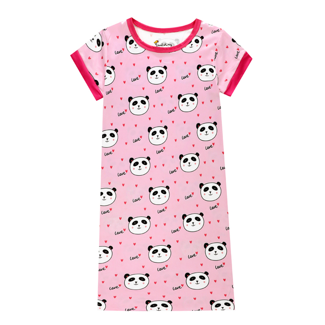 Nowa letnia sukienka dziecięca z nadrukiem pandy i kota dla dziewczynki 2-10 lat - marka 2021 - Wianko - 3