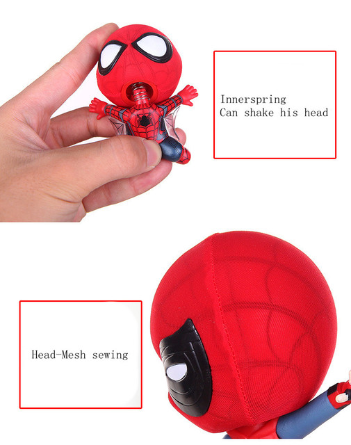 Figurka Disney Spiderman Kawaii Bobblehead - dekoracja biurka, samochodu i ściany, idealna jako prezent dla dziecka - Wianko - 8