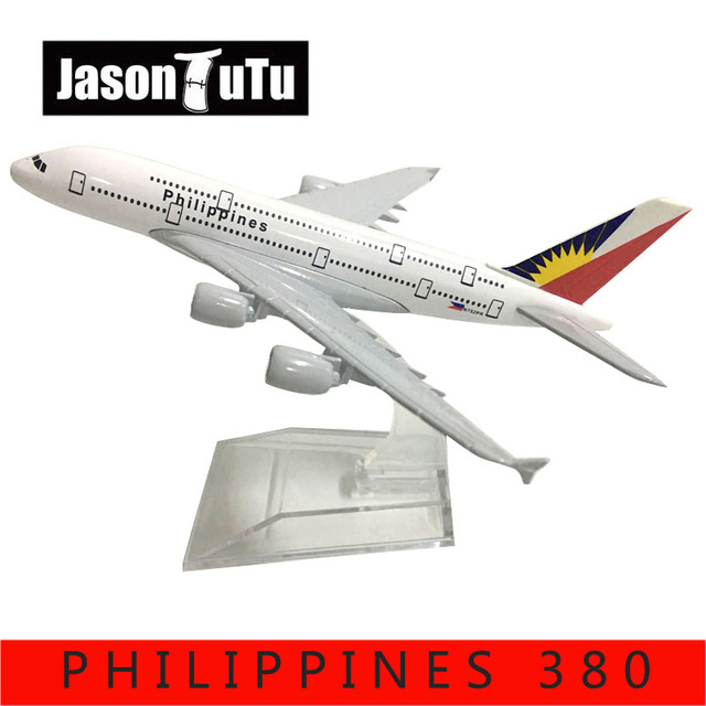 Model samolotu Airbus A380 JASON TUTU, 16cm, odlewany metal, skala 1/400 - Wianko - 1