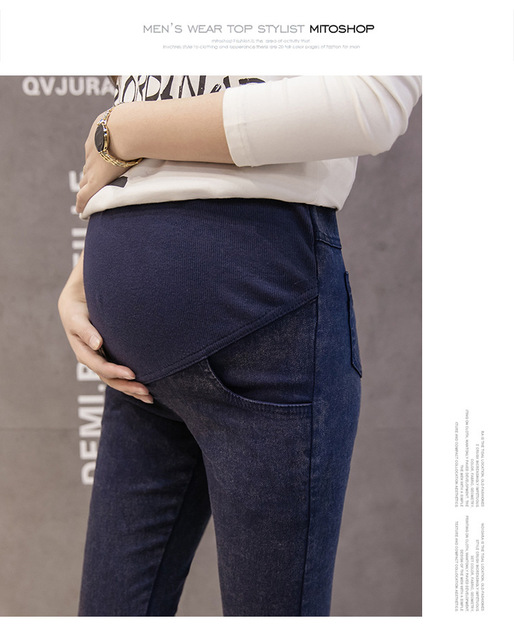 Dżinsy ciążowe dla kobiet - elastyczne spodnie na wiosnę i lato - Wianko - 6