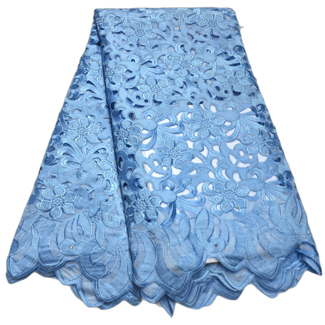 Szwajcarska koronka bawełniana z Nigerii - suche tkaniny na suknię ślubną 2020 - Wianko - 11