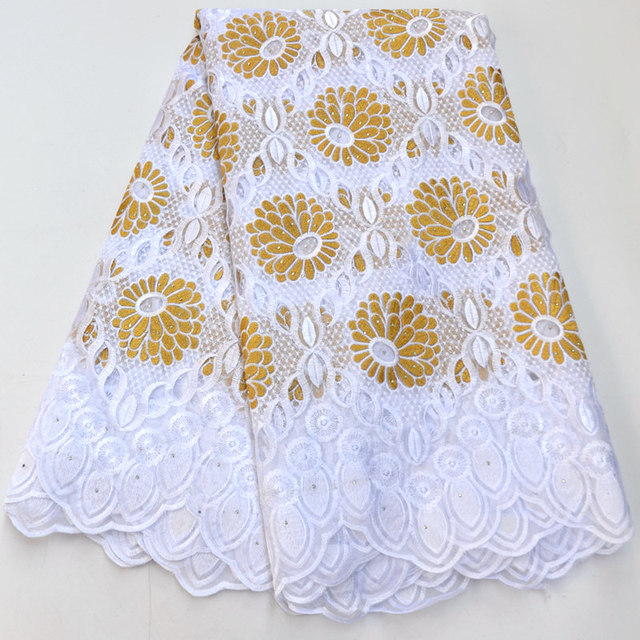 Szwajcarska koronka bawełniana z Nigerii - suche tkaniny na suknię ślubną 2020 - Wianko - 26