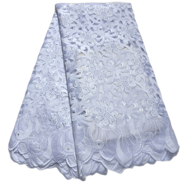 Szwajcarska koronka bawełniana z Nigerii - suche tkaniny na suknię ślubną 2020 - Wianko - 7