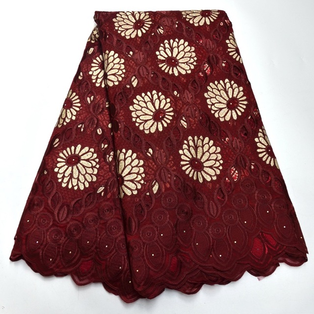 Szwajcarska koronka bawełniana z Nigerii - suche tkaniny na suknię ślubną 2020 - Wianko - 25
