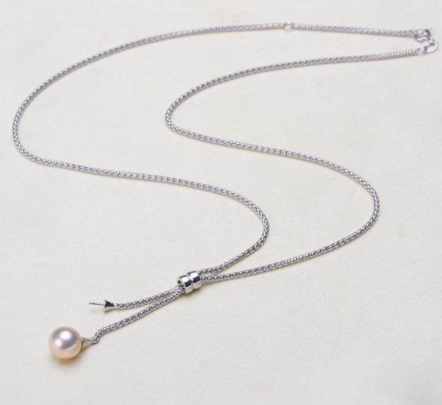 Łańcuch ze srebra próby 925, złocony, 70cm, z 2 perłami i koralikami - Wianko - 16