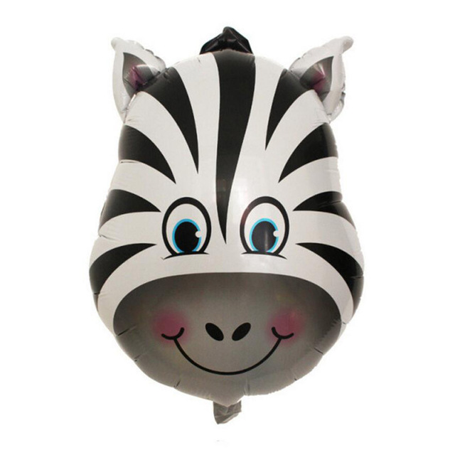12 sztuk Mini zwierząt głowy balon foliowy tygrys lew zebra świnia krowa słoń - Wianko - 6