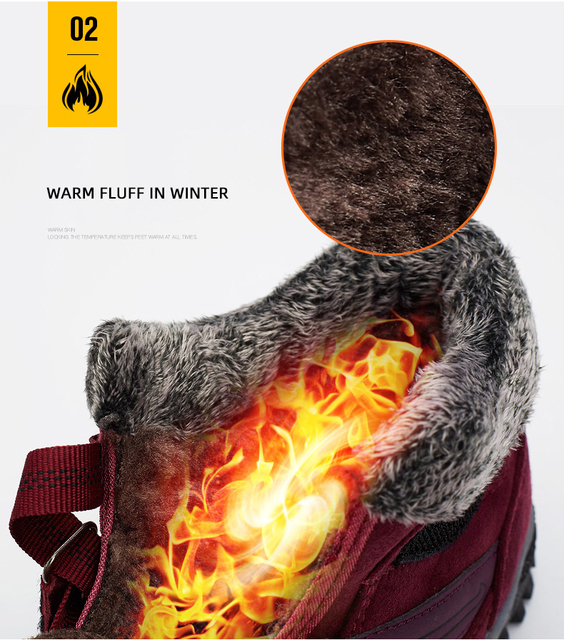 Mężczyźni buty zimowe wysokiej jakości z futrem, ciepłe, zimowe gumowe buty trampki na śnieg - Wianko - 6