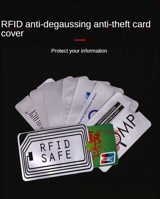 Etui na karty bankowe RFID z blokadą czytnika, 10 sztuk, metalowe - Wianko - 1