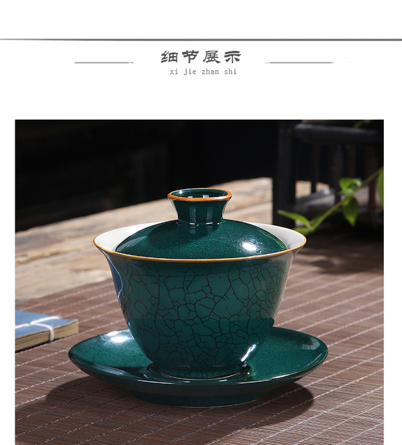 Ceramiczny garnek z 3 kubkami i torbą podróżną - zestaw herbaty Kung Fu - Wianko - 9