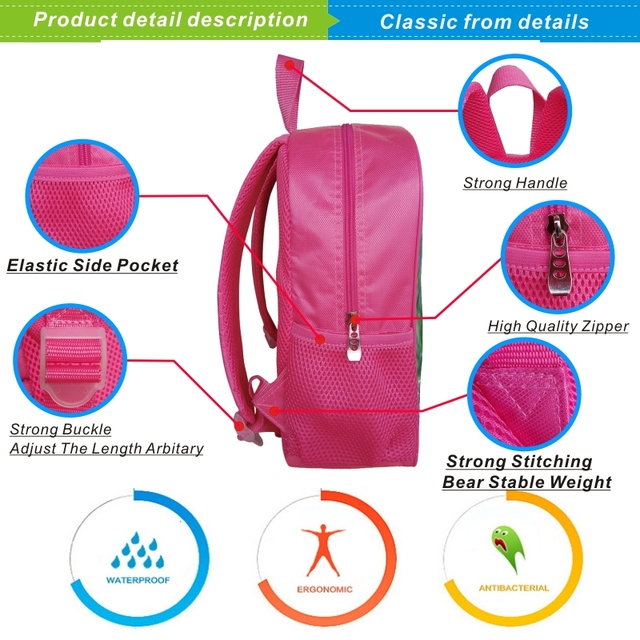 Plecak Berserk 3D dla kobiet - 3 szt./zestaw w kolorze różowym dla dzieci w wieku przedszkolnym - 12/16 Cali - dla mężczyzn i kobiet - płócienny - Wianko - 23