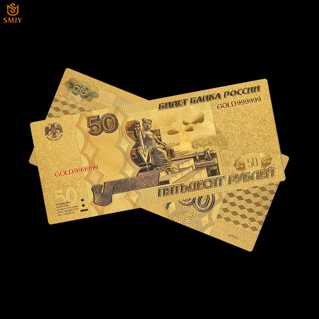 10 sztuk rosyjskich złotych banknotów 50 rubli, złoto 999, platerowane, waluta pieniądze papierowe, kolekcje wartość - Wianko - 33