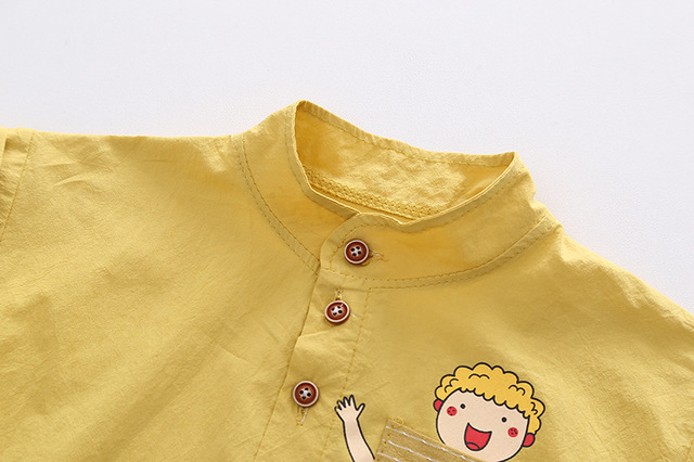 Koszula chłopięca z krótkim rękawem, zestaw 2 sztuki dla dzieci, ubrania na co dzień - Wianko - 11