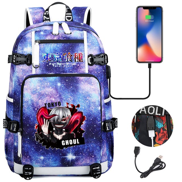 Plecak Tokyo Ghoul dla dziewczynki i chłopca - pojemny, wodoodporny, z ładowaniem USB i miejscem na laptopa - Wianko - 11
