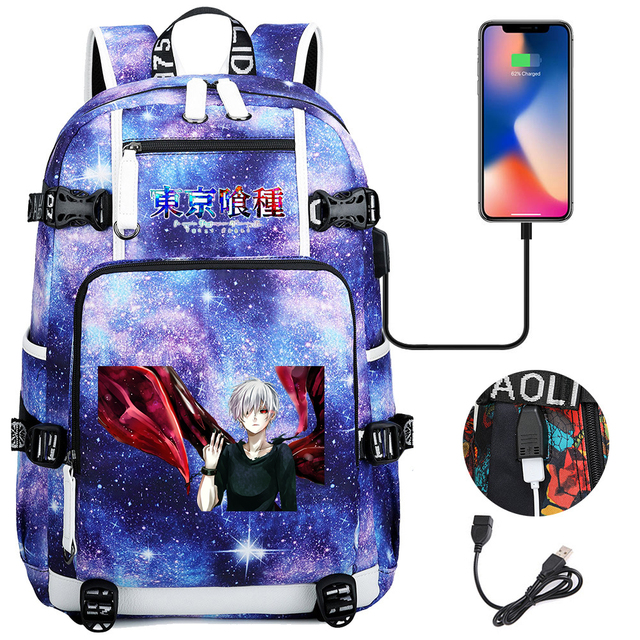 Plecak Tokyo Ghoul dla dziewczynki i chłopca - pojemny, wodoodporny, z ładowaniem USB i miejscem na laptopa - Wianko - 12