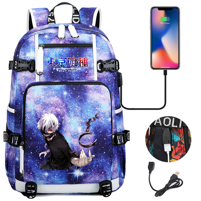 Plecak Tokyo Ghoul dla dziewczynki i chłopca - pojemny, wodoodporny, z ładowaniem USB i miejscem na laptopa - Wianko - 10