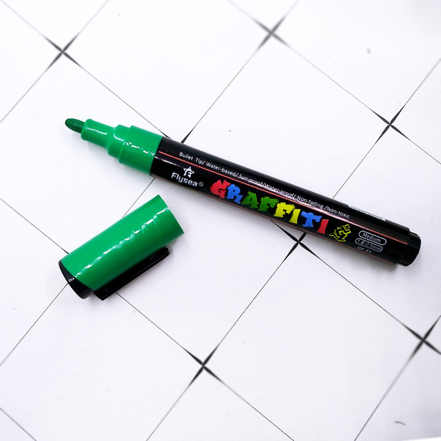 Zestaw 12/18 kolorowych markerów akrylowych 3mm na bazie wody o cienkiej końcówce do kamienia, szkła, DIY Craft, płótna i szkoły Artr - Wianko - 3