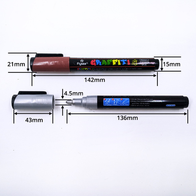 Zestaw 12/18 kolorowych markerów akrylowych 3mm na bazie wody o cienkiej końcówce do kamienia, szkła, DIY Craft, płótna i szkoły Artr - Wianko - 1