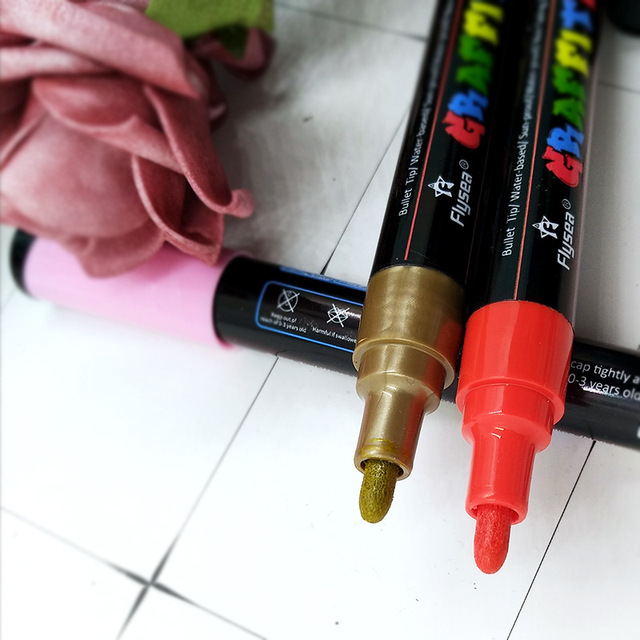 Zestaw 12/18 kolorowych markerów akrylowych 3mm na bazie wody o cienkiej końcówce do kamienia, szkła, DIY Craft, płótna i szkoły Artr - Wianko - 6