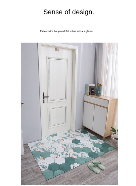 Mata do stóp łatwa w czyszczeniu i zmywalna, antypoślizgowa, dywanik do przedpokoju, salonu i sypialni z motywem liści dywanik dla drzwi wejściowych - Wianko - 3