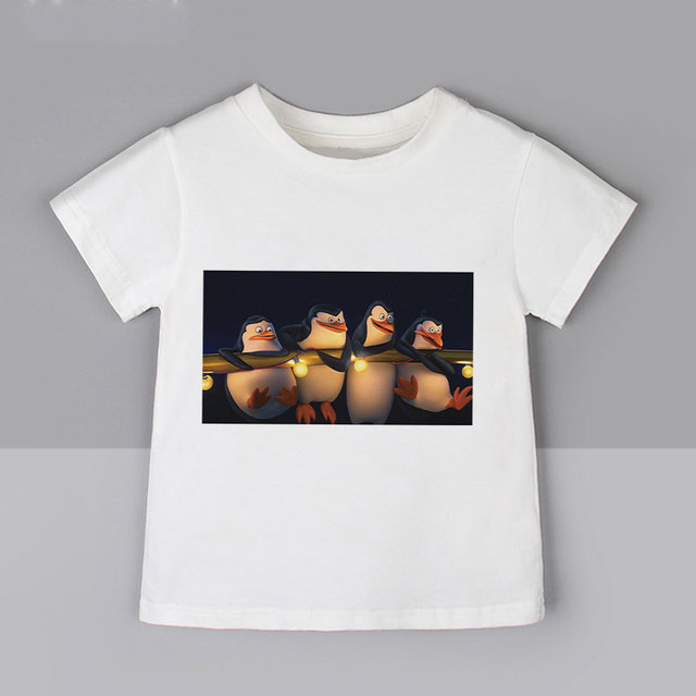 Koszulka dziecięca z motywem pingwinów - lato, topy dla chłopców i dziewczyn, biały, moda Kawaii, rozmiar 0 - Wianko - 2