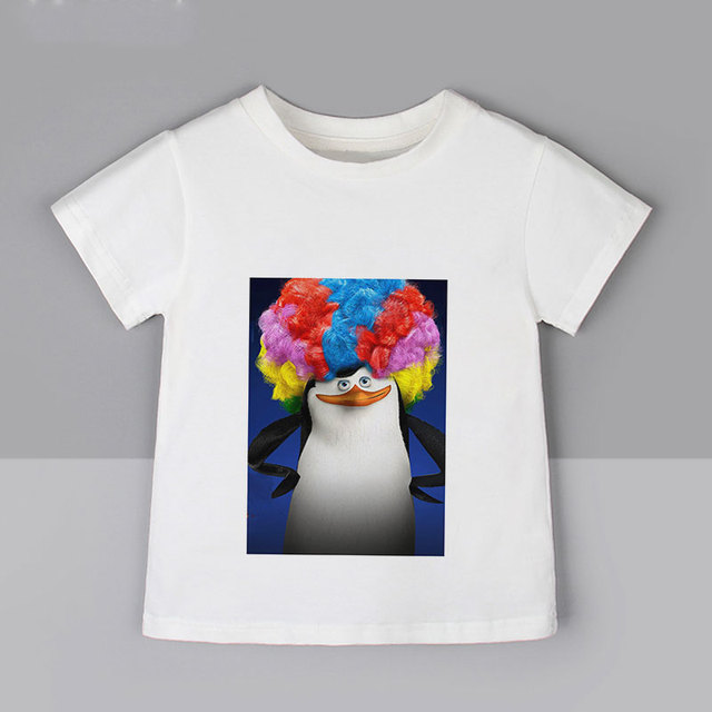 Koszulka dziecięca z motywem pingwinów - lato, topy dla chłopców i dziewczyn, biały, moda Kawaii, rozmiar 0 - Wianko - 5