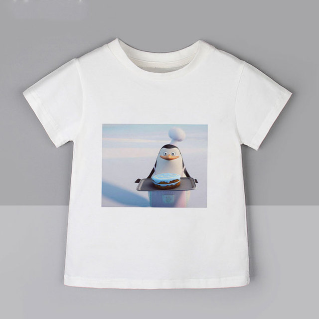 Koszulka dziecięca z motywem pingwinów - lato, topy dla chłopców i dziewczyn, biały, moda Kawaii, rozmiar 0 - Wianko - 15