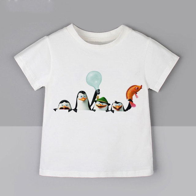 Koszulka dziecięca z motywem pingwinów - lato, topy dla chłopców i dziewczyn, biały, moda Kawaii, rozmiar 0 - Wianko - 4