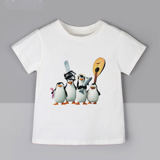 Koszulka dziecięca z motywem pingwinów - lato, topy dla chłopców i dziewczyn, biały, moda Kawaii, rozmiar 0 - Wianko - 3