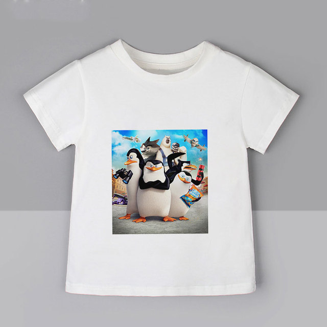 Koszulka dziecięca z motywem pingwinów - lato, topy dla chłopców i dziewczyn, biały, moda Kawaii, rozmiar 0 - Wianko - 13