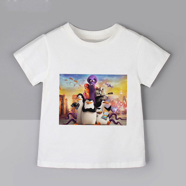 Koszulka dziecięca z motywem pingwinów - lato, topy dla chłopców i dziewczyn, biały, moda Kawaii, rozmiar 0 - Wianko - 8