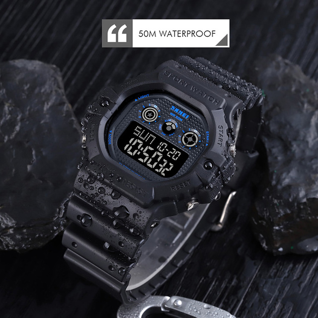 Zegarek sportowy SKMEI męski LED cyfrowy 2 czas alarm chronometr - Wianko - 3