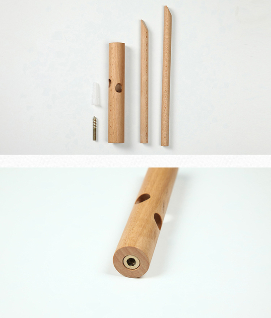 Wieszak drewniany litego drewna na płaszcze w stylu japońskim – twórcza dekoracja ściana - Wianko - 15